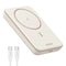 5000mAh Magnetic Power Bank for iPhone, Fast Portable Charger with USB-C Cable, White