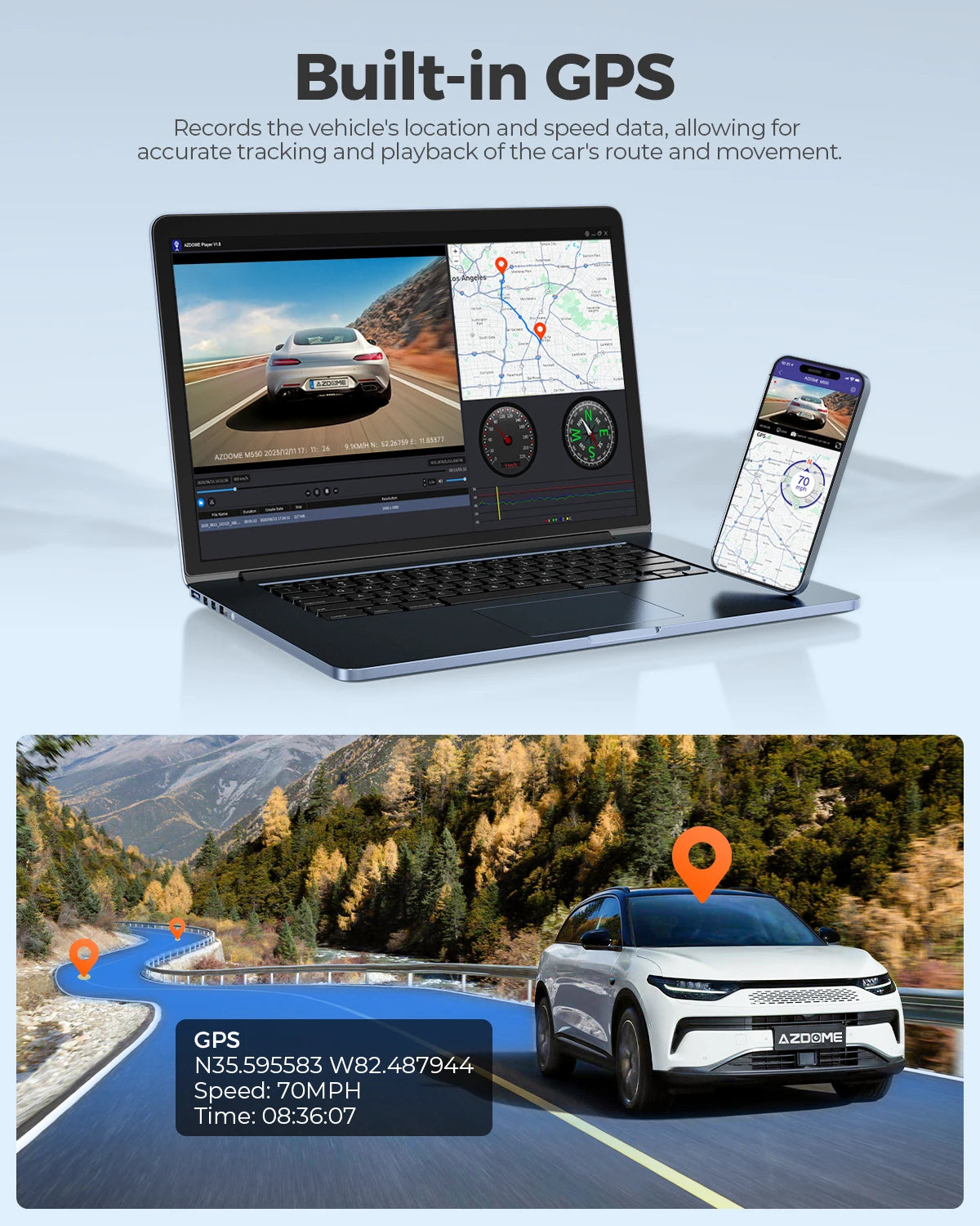 Dash Cam M550 4K+1080P Built-In GPS Wifi Car Dash Camera Front inside Rear 3 Way IR Night Vision Car DVR Support Rear Cam