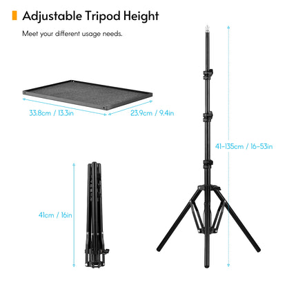 Universal Laptop Projector Tripod Stand &Holder Aluminum Alloy Computer Projector Floor Stand 41-135Cm/ 16-53In Ajudtable Height
