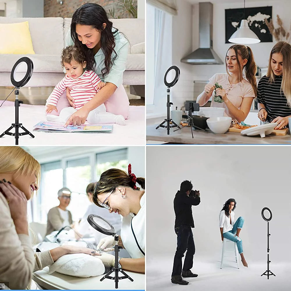 13-Inch RGB Selfie Ring Light with Tripod Stand and Phone Holder, Featuring 26 Modes, 10 Brightness Levels, 120 Dimmable LED Bulbs for Live Streaming, Makeup, YouTube Videos, and Photography